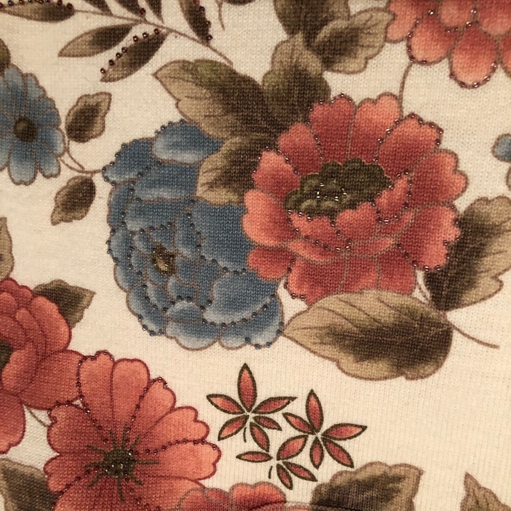 Flowered pattern ss sweater - Picture 4 of 9